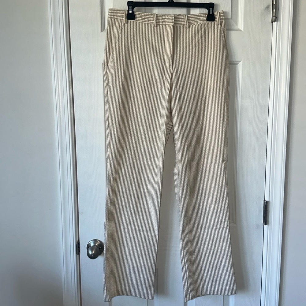 Taylor, New York size 8 tan and khaki stripes tall bootcut good condition